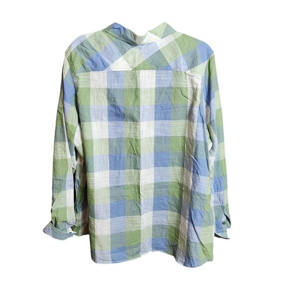 Natural Reflections Women’s Blue Green Plaid Button-Up Shirt XXL NWT - Picture 2 of 5